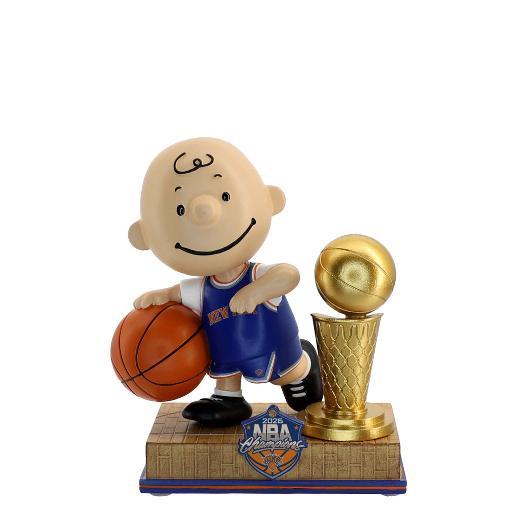 New York Knicks 2026 NBA Champions Charlie Brown Peanuts Bobblehead FOCO - FOCO.com