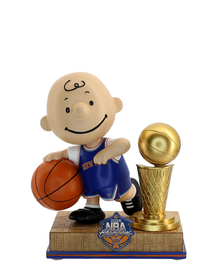 New York Knicks 2026 NBA Champions Charlie Brown Peanuts Bobblehead FOCO - FOCO.com