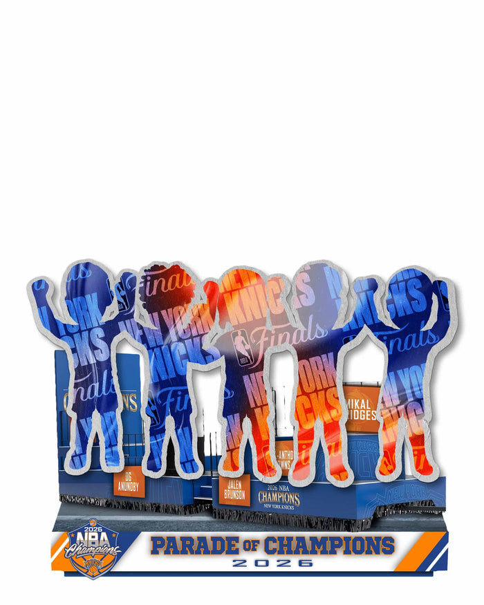 New York Knicks 2026 NBA Champions Parade Float Mini Bobblehead Scene