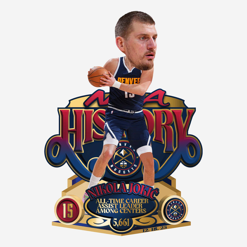 Nikola Jokic Denver Nuggets NBA History All-Time Career Assist Leader Among Centers Bobblehead