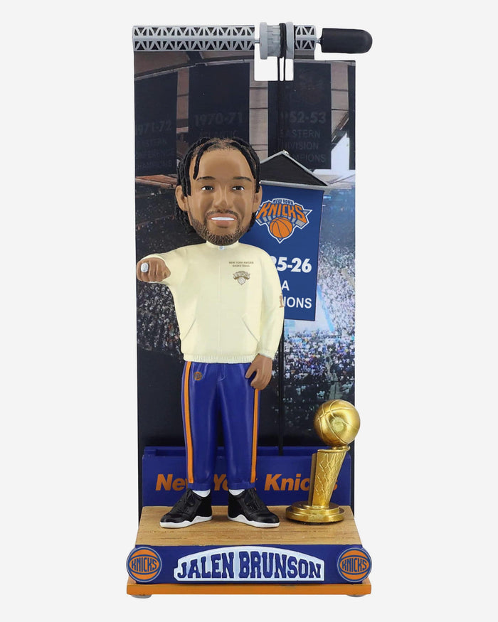 Jalen Brunson New York Knicks Raising the Banner Bobblehead FOCO - FOCO.com