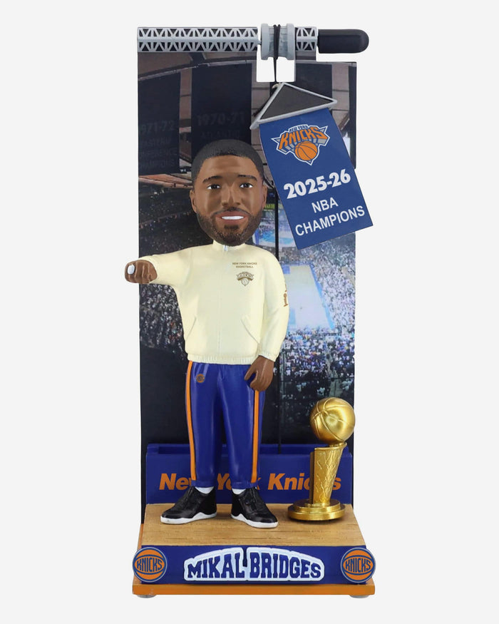 Mikal Bridges New York Knicks Raising the Banner Bobblehead FOCO - FOCO.com