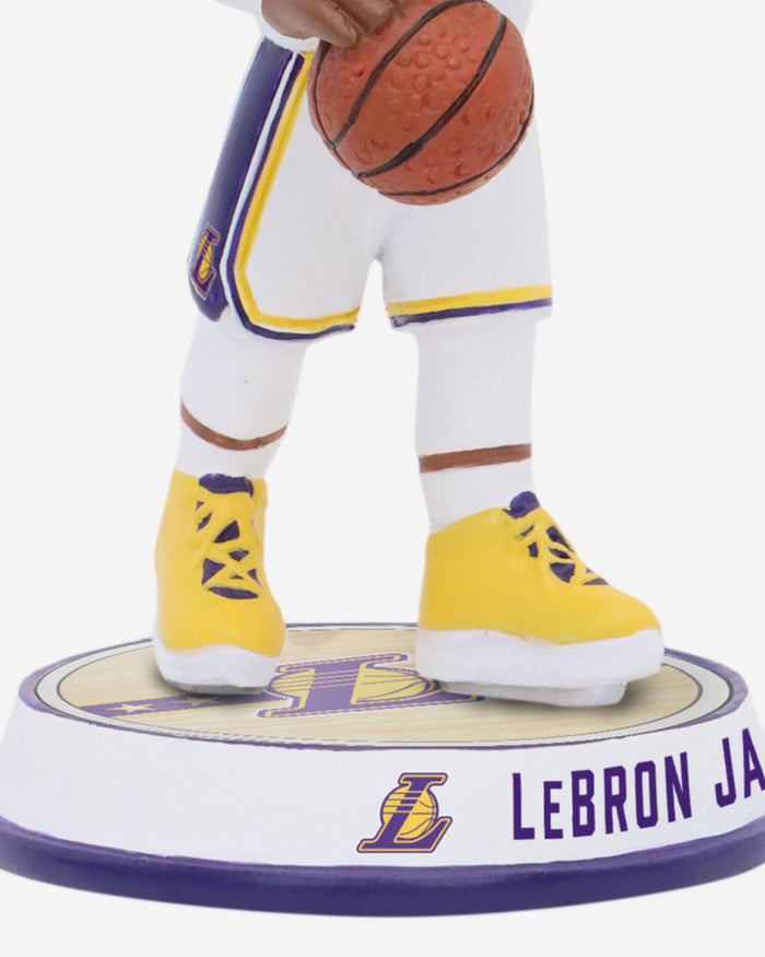 LeBron James Los Angeles Lakers Court Stripe Mini Bighead Bobblehead FOCO - FOCO.com