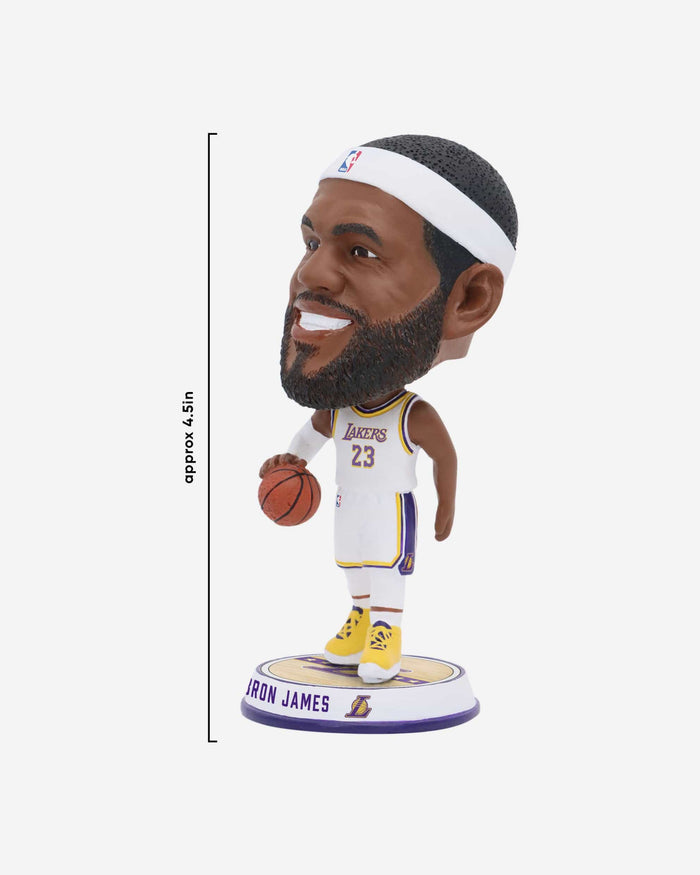 LeBron James Los Angeles Lakers Court Stripe Mini Bighead Bobblehead FOCO - FOCO.com