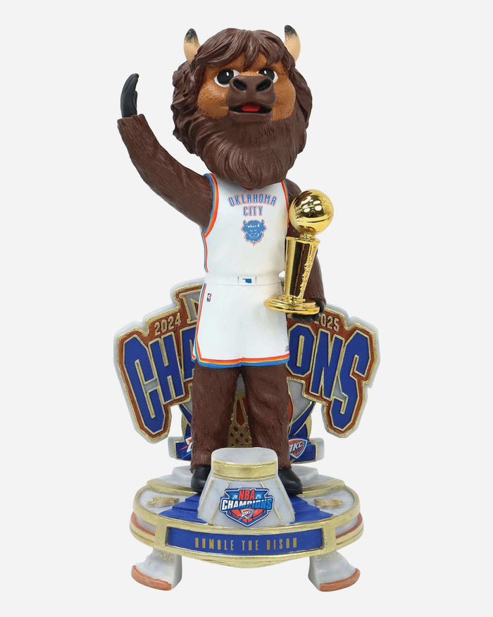 Rumble The Bison Oklahoma City Thunder 2025 NBA Champions Celebration Mascot Bobblehead FOCO - FOCO.com