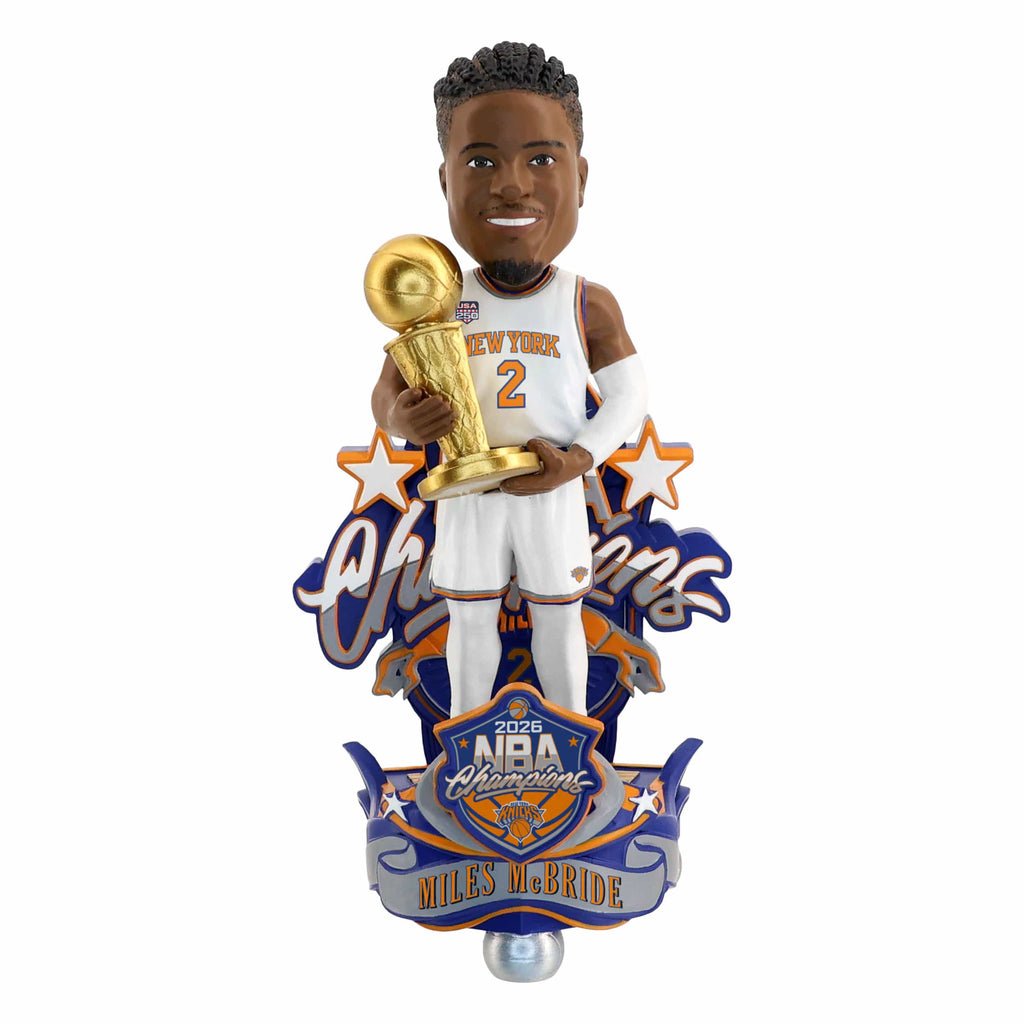 Miles McBride New York Knicks 2026 NBA Champions Celebration Bobblehead FOCO - FOCO.com