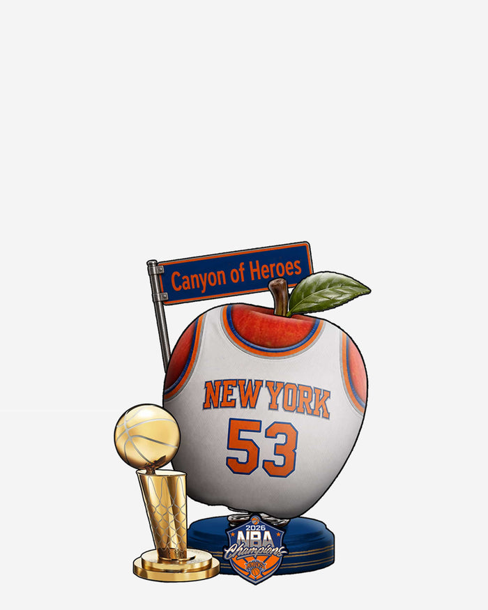 New York Knicks 2026 NBA Champions White Jersey Big Apple Bobble