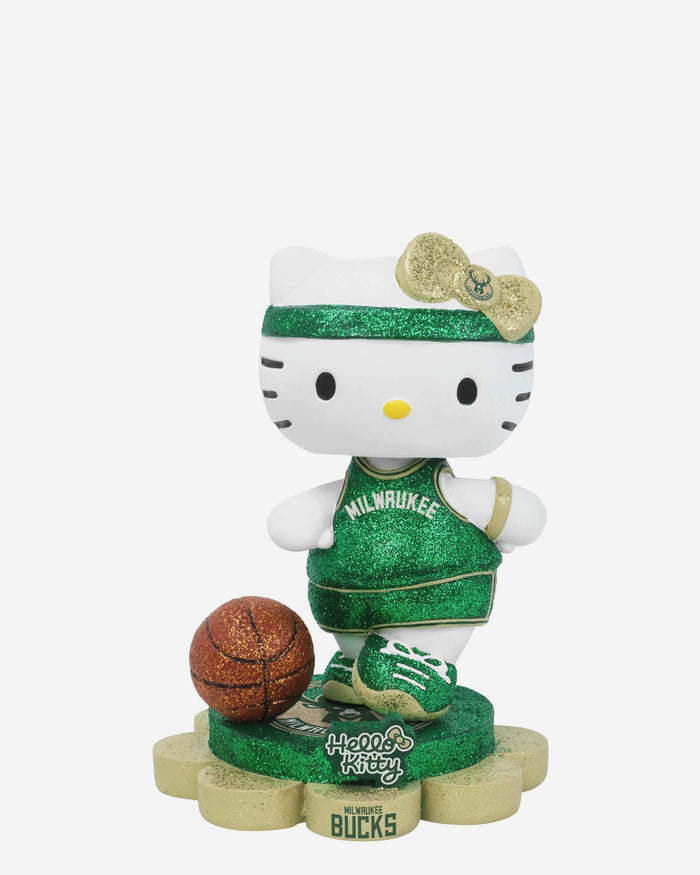 Milwaukee Bucks Hello Kitty® Glitter Mini Bobblehead FOCO - FOCO.com