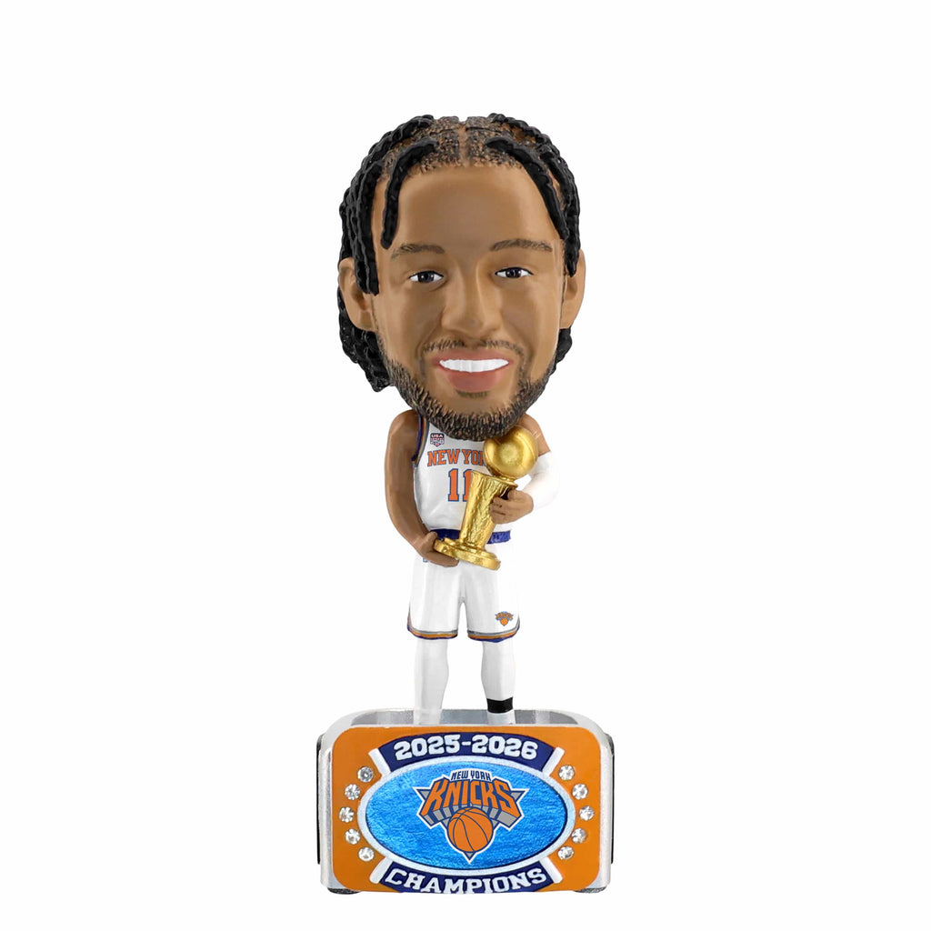 Jalen Brunson New York Knicks 2026 NBA Champions 6.5 in Ring Base Medium Bighead Bobblehead FOCO - FOCO.com