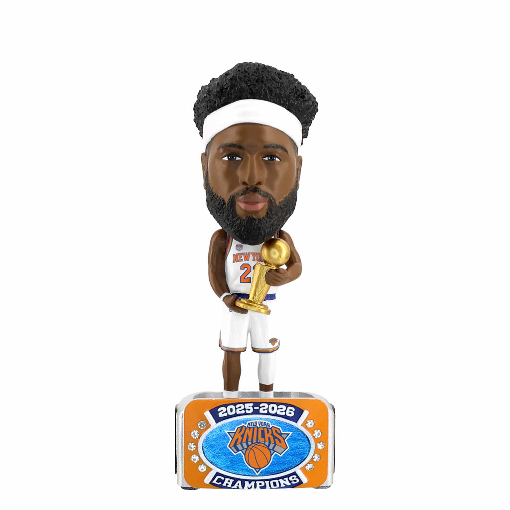 Mitchell Robinson New York Knicks 2026 NBA Champions 6.5 in Ring Base Medium Bighead Bobblehead FOCO - FOCO.com