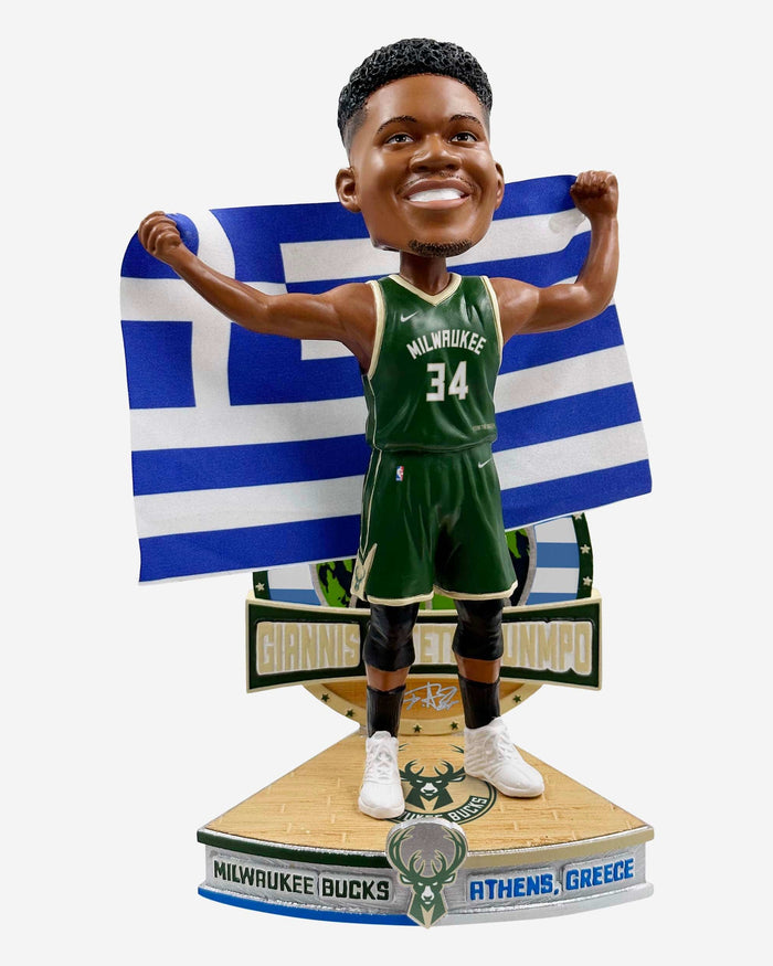 Giannis Antetokounmpo Milwaukee Bucks Greek National Flag Internationa FOCO
