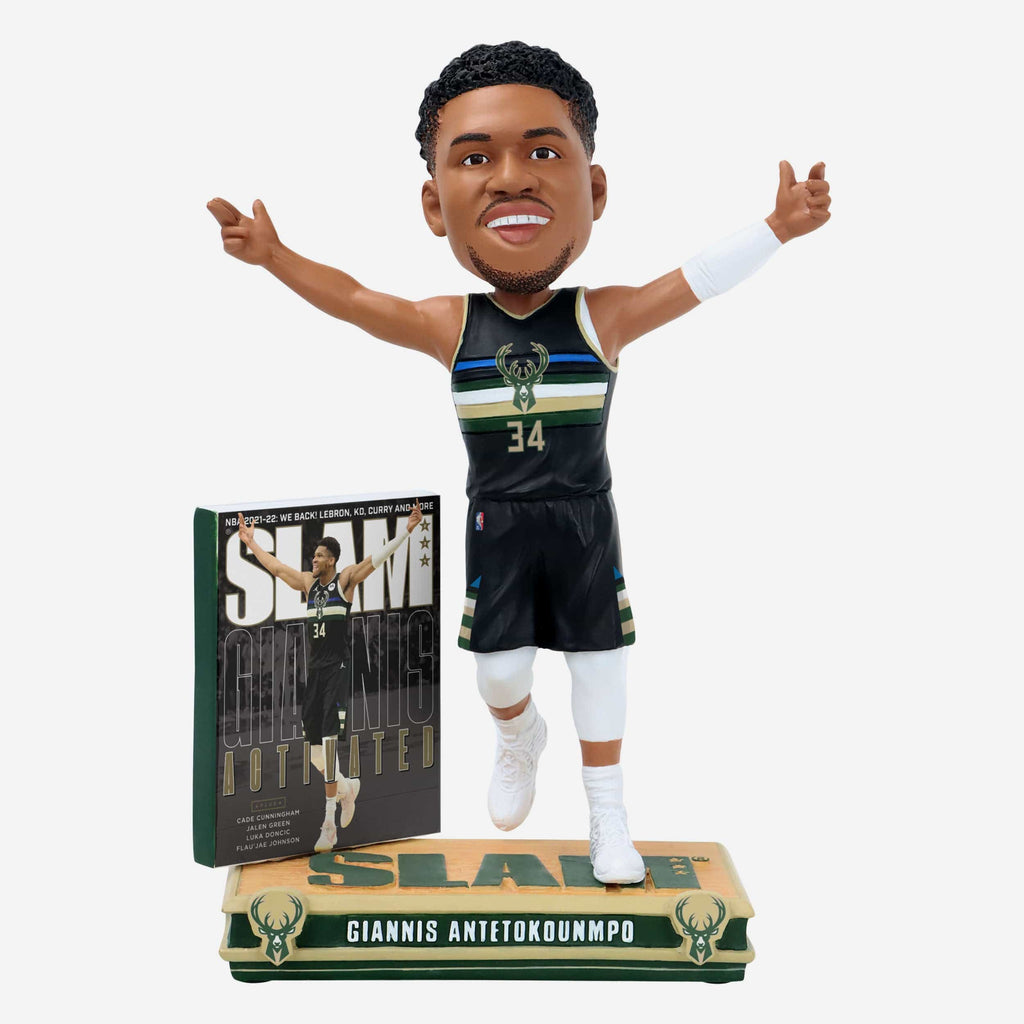 Giannis Antetokounmpo Milwaukee Bucks Activated Slam Magazine Cover Bobblehead FOCO - FOCO.com