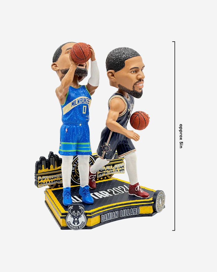 Damian Lillard Milwaukee Bucks 2024 NBA All-Star MVP and 3 Point Champion Dual Bobblehead FOCO - FOCO.com