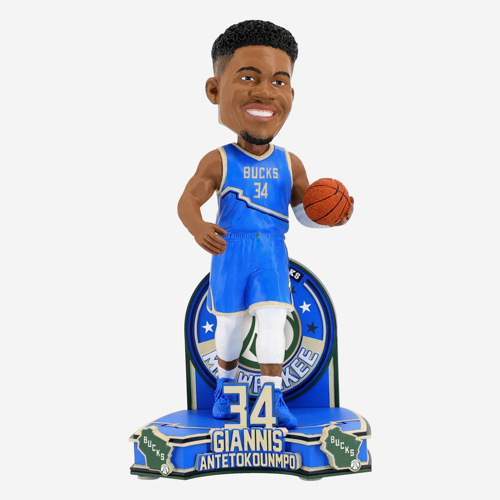 Giannis Antetokounmpo Milwaukee Bucks 2025 City Jersey Bobblehead FOCO - FOCO.com