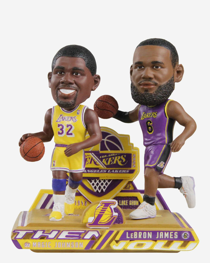 Magic Johnson & LeBron James Los Angeles Lakers Then and Now Bobblehead FOCO - FOCO.com