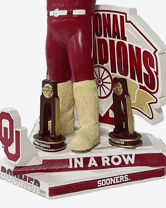 Boomer Oklahoma Sooners Three in a Row National Champions Mascot Bobblehead FOCO - FOCO.com