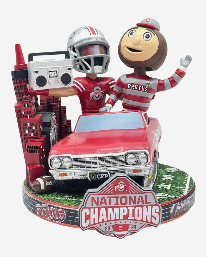 Brutus Buckeye Ohio State Buckeyes 2024 Football National Champions Mini Bobblehead Scene FOCO - FOCO.com