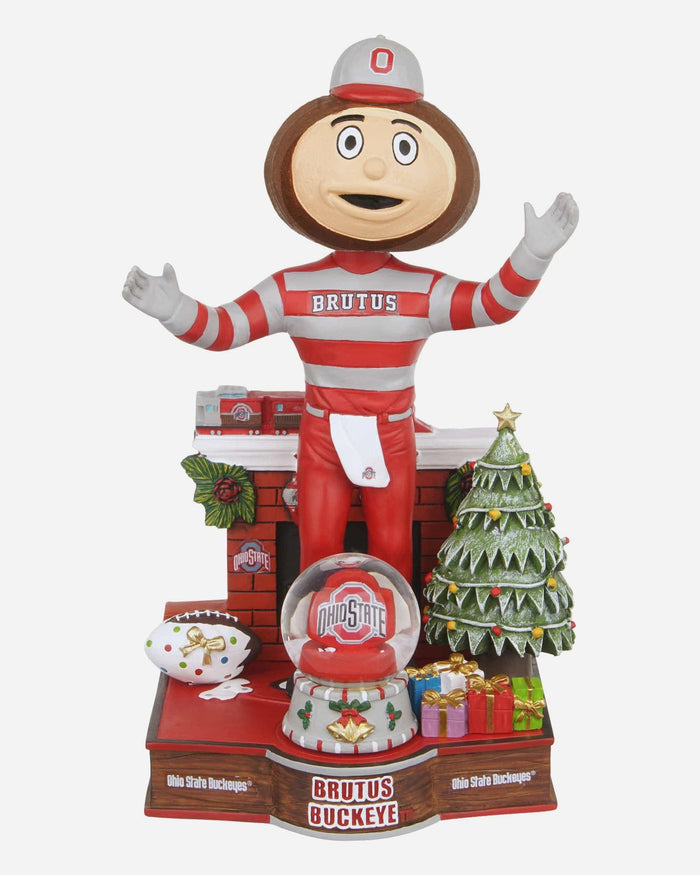Brutus Buckeye Ohio State Buckeyes Snow Globe Mascot Bobblehead FOCO - FOCO.com