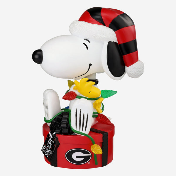 ヤマザキ限定Qooフィギュアサーフボードクリスマスウクレレでかクークーモニカ Georgia Bulldogs Snoopy & Woodstock Peanuts Christmas Light Up