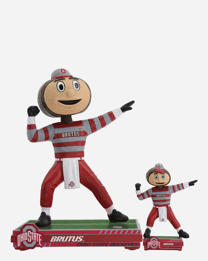 Brutus Buckeye Ohio State Buckeyes Magnetized Magnetized Bobble Dubblz Mascot Bobblehead FOCO - FOCO.com