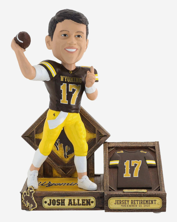 Josh Allen Wyoming Cowboys Jersey Retirement Bobblehead FOCO - FOCO.com