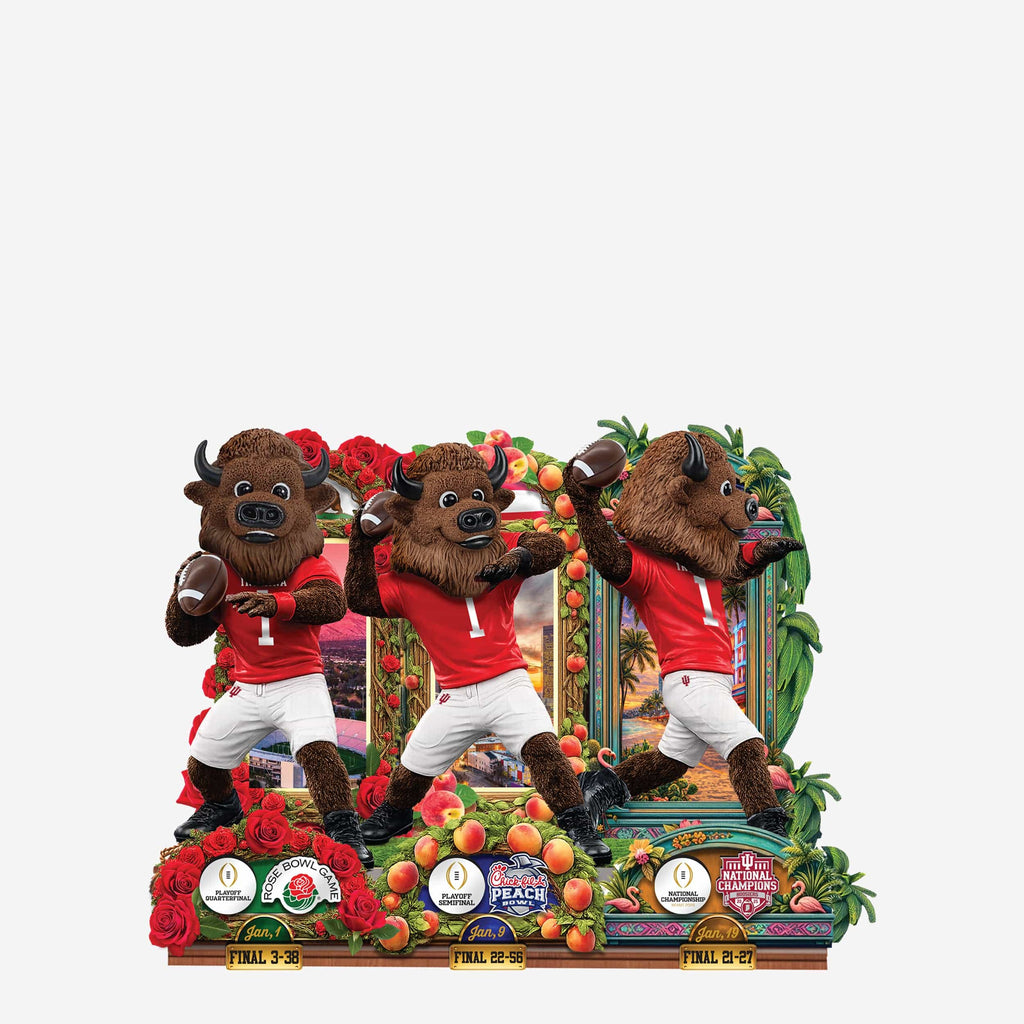 Indiana Hoosiers 2025 College Football National Champions Mascot Triple Bobblehead FOCO - FOCO.com