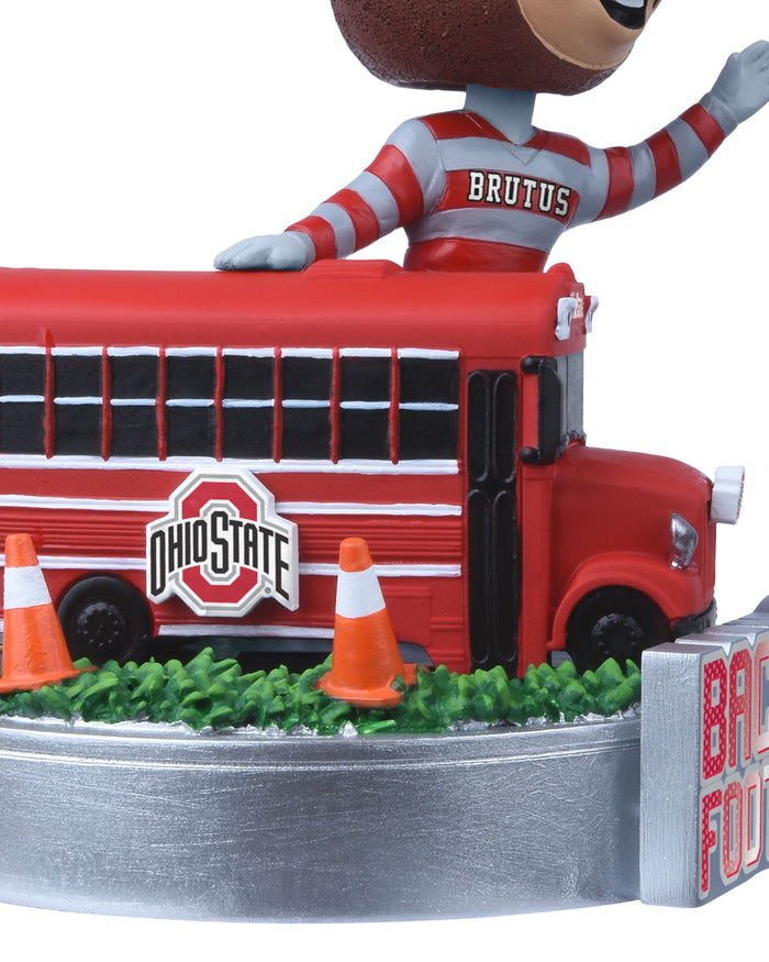 Brutus Buckeye Ohio State Buckeyes Back to Football Bus Mascot Mini Bobblehead