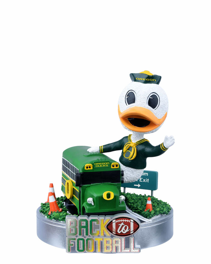 The Oregon Duck Oregon Ducks Back to Football Bus Mascot Mini Bobblehead