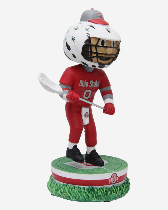 Brutus Buckeye Ohio State Buckeyes Lacrosse Mascot Bobblehead FOCO - FOCO.com
