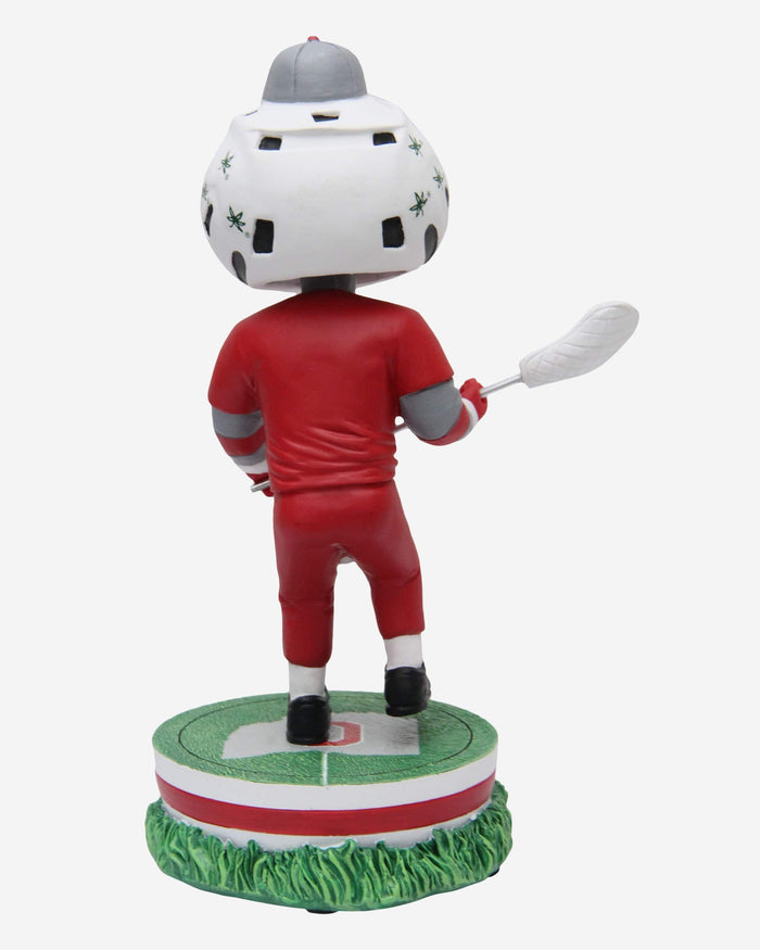 Brutus Buckeye Ohio State Buckeyes Lacrosse Mascot Bobblehead FOCO - FOCO.com