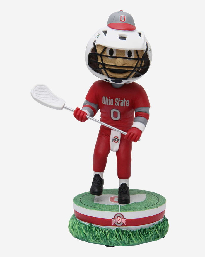 Brutus Buckeye Ohio State Buckeyes Lacrosse Mascot Bobblehead FOCO - FOCO.com