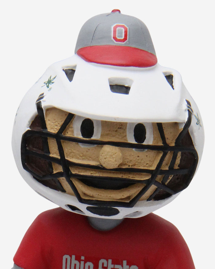 Brutus Buckeye Ohio State Buckeyes Lacrosse Mascot Bobblehead FOCO - FOCO.com