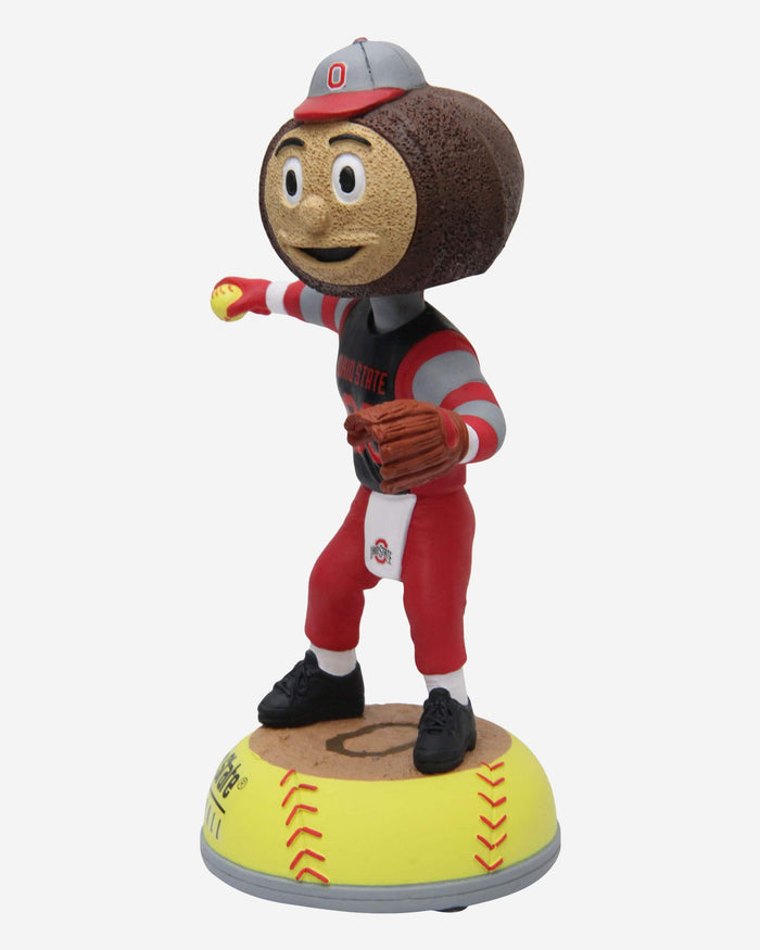 Brutus Buckeye Ohio State Buckeyes Softball Mascot Bobblehead FOCO - FOCO.com