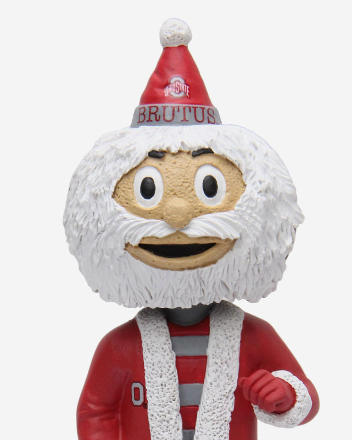 Brutus Buckeye Ohio State Buckeyes Santa Mascot Bobblehead FOCO - FOCO.com