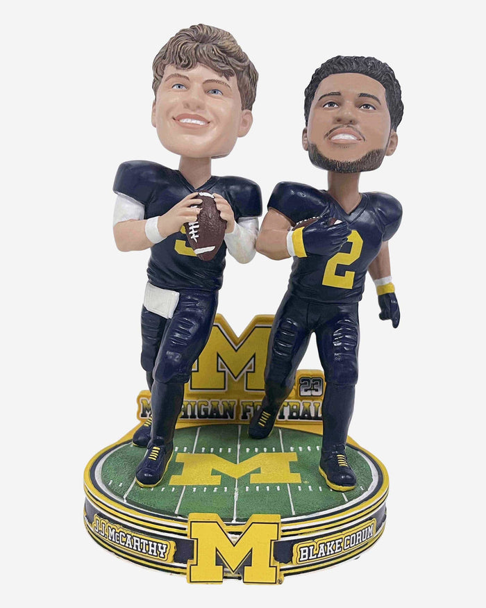 Blake Corum & JJ McCarthy Michigan Wolverines Dual Bobblehead FOCO - FOCO.com
