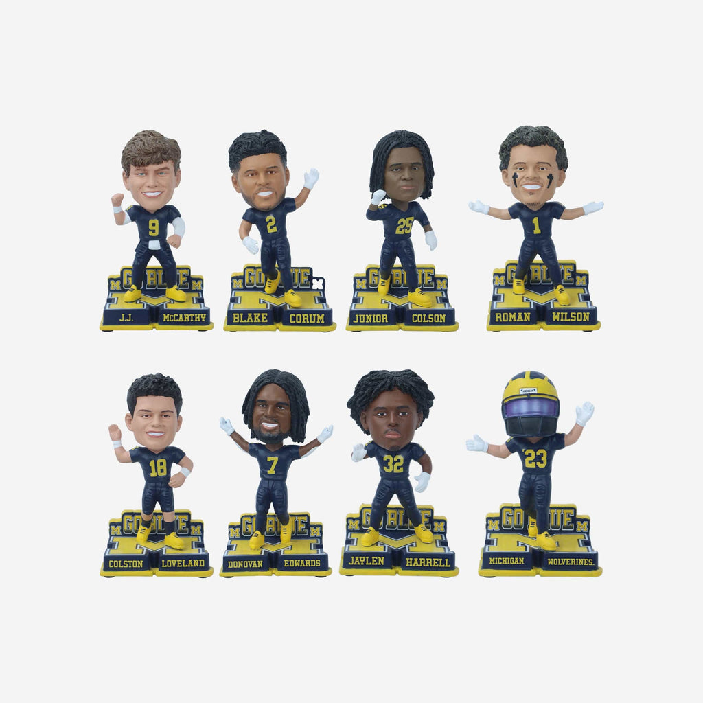 Michigan Wolverines Hail Yes Mini Bobblehead Boxed Set FOCO - FOCO.com