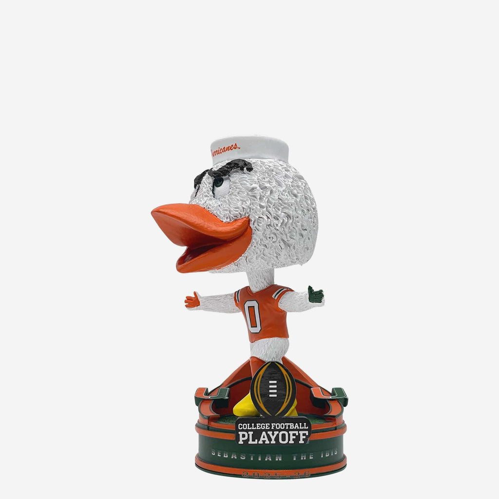 Sebastian the Ibis Miami Hurricanes 2025 College Football Playoff Mascot Mini Bighead Bobblehead FOCO - FOCO.com