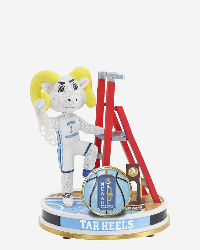 North Carolina Tar Heels 1982 Mens Basketball National Champions Cutting the Net Mini Bobblehead Scene FOCO - FOCO.com