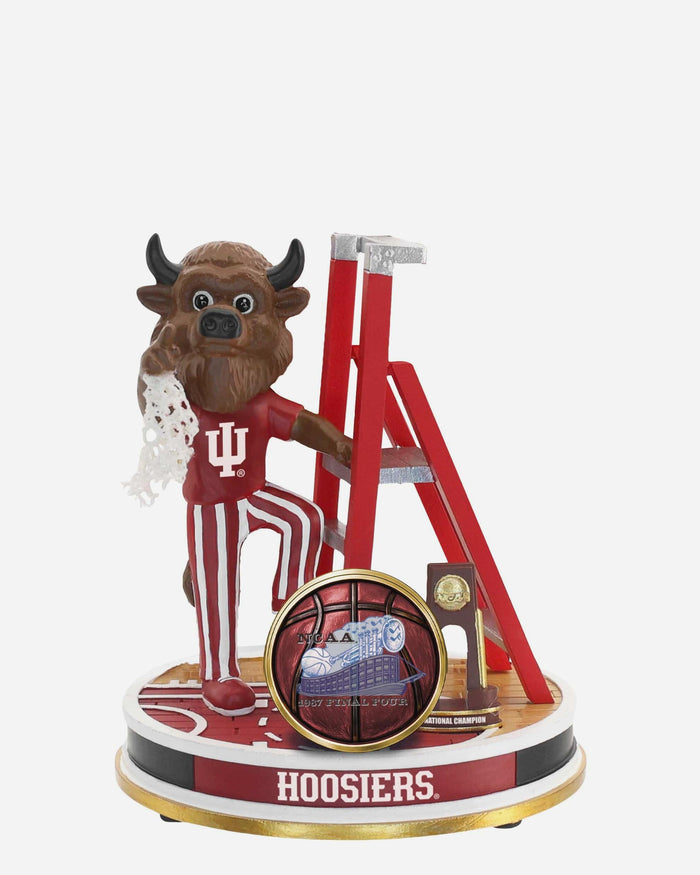 Indiana Hoosiers 1987 Mens Basketball National Champions Cutting the Net Mini Bobblehead Scene FOCO - FOCO.com