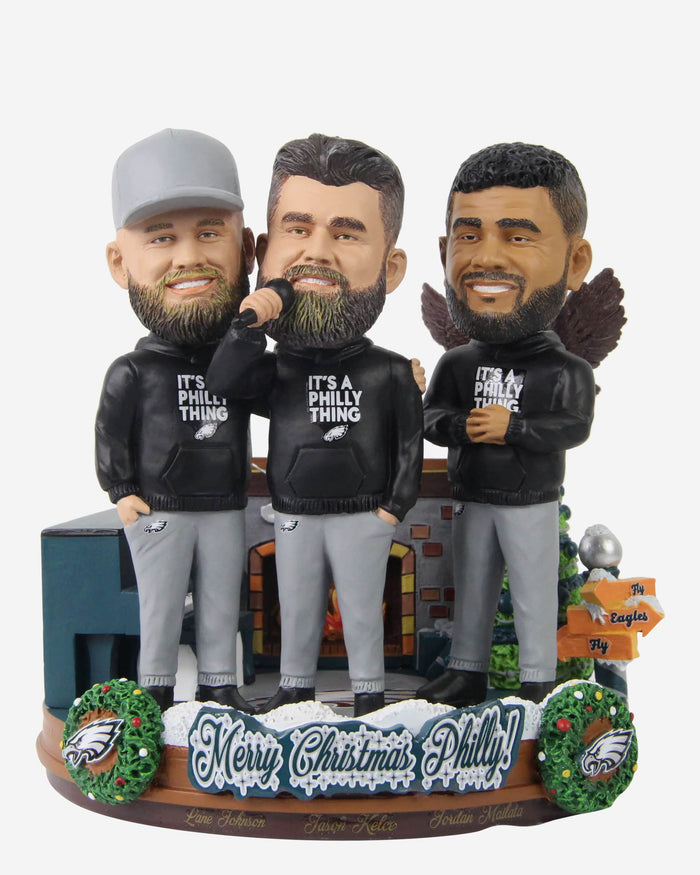 Philadelphia Eagles Merry Christmas Philly Mini Bobblehead Scene FOCO - FOCO.com