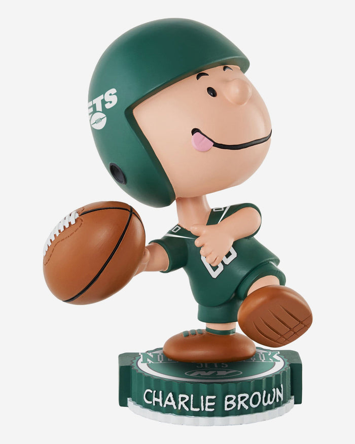 New York Jets Charlie Brown Peanuts Bighead Bobblehead FOCO - FOCO.com