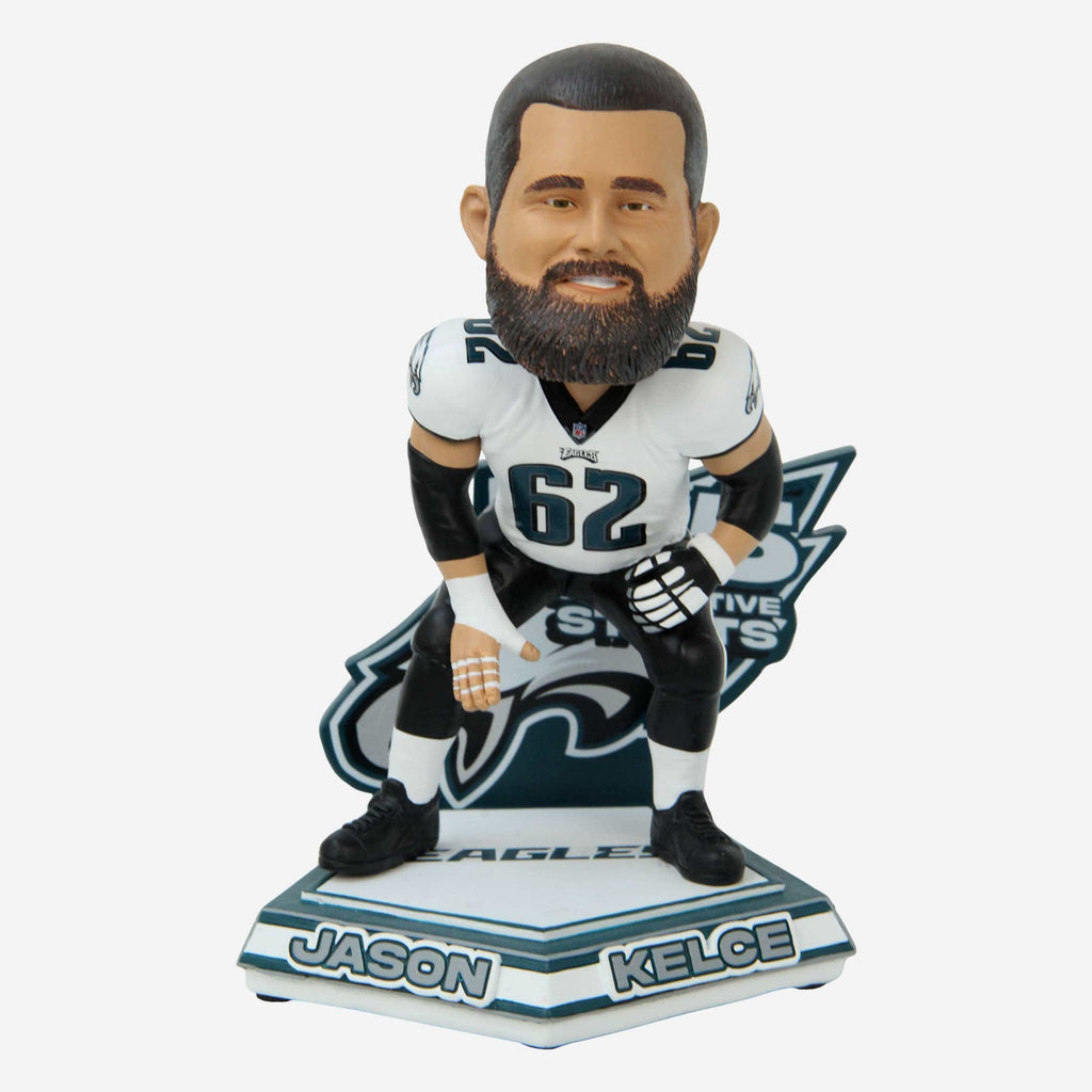 Jason Kelce Philadelphia Eagles Franchise Consecutive Starts Record Bobblehead FOCO - FOCO.com