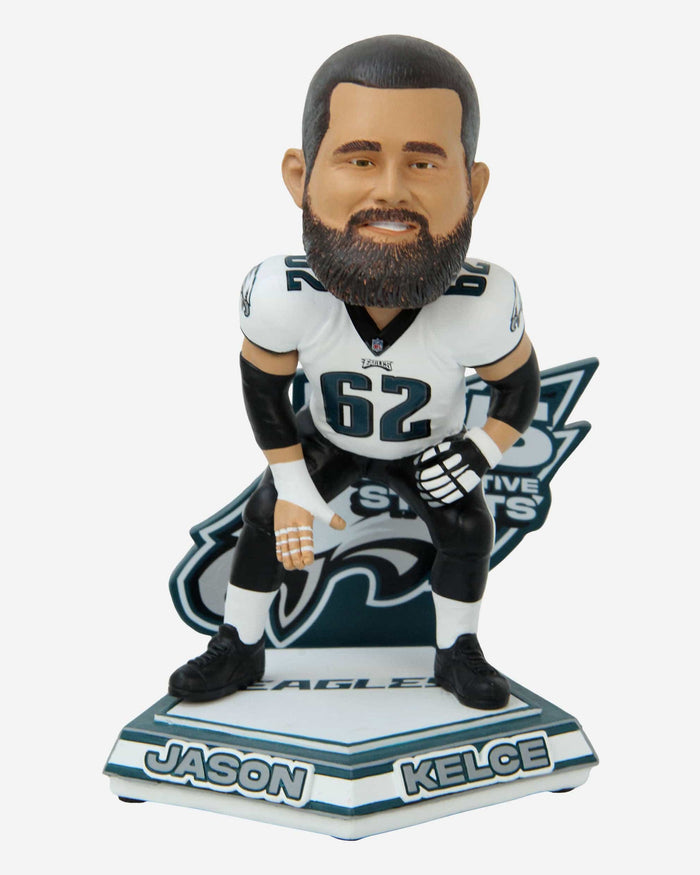 Jason Kelce Philadelphia Eagles Franchise Consecutive Starts Record Bobblehead FOCO - FOCO.com