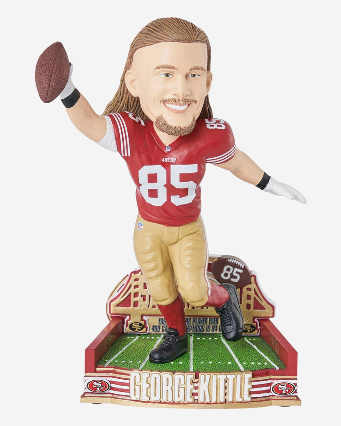 George Kittle San Francisco 49ers Franchise Fastest To 400 Receptions Bobblehead FOCO - FOCO.com