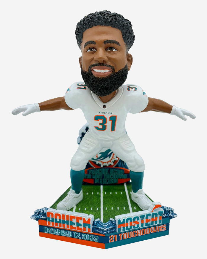 Raheem Mostert Miami Dolphins Franchise Single Season Touchdown Record Bobblehead FOCO - FOCO.com