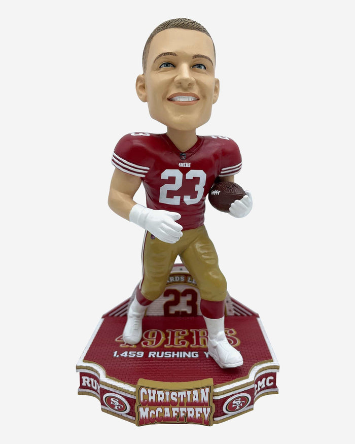 Christian McCaffrey San Francisco 49ers 2023 Rushing Yards Leader Bobblehead FOCO - FOCO.com
