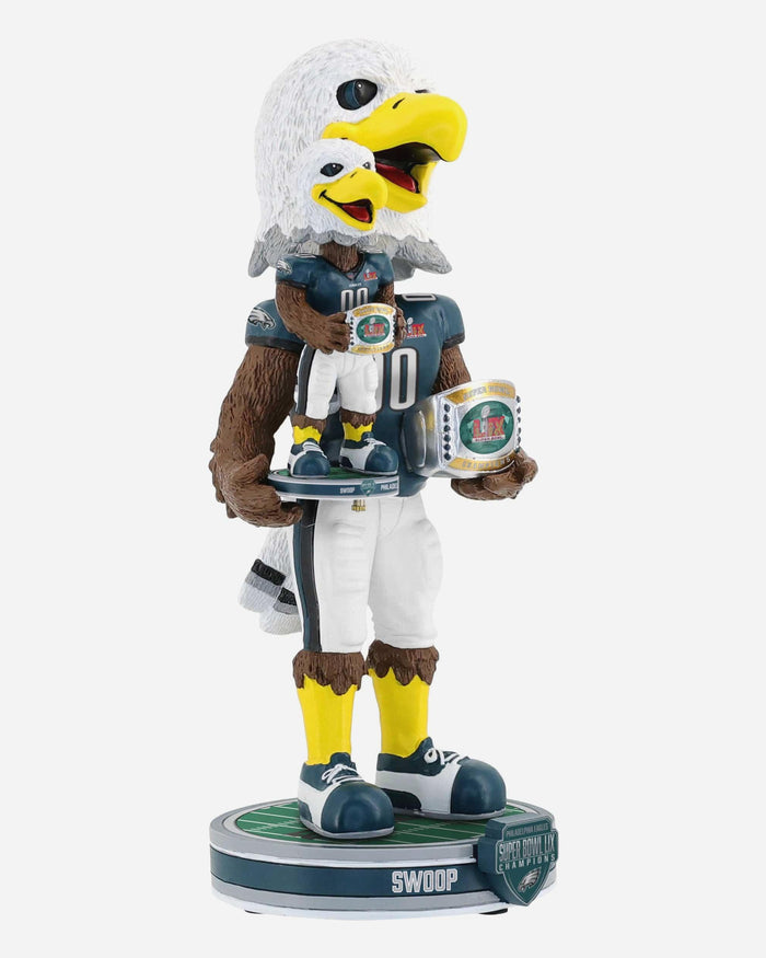 Swoop Philadelphia Eagles Super Bowl LIX Champions Bobble Dubblz Mascot Bobblehead FOCO - FOCO.com