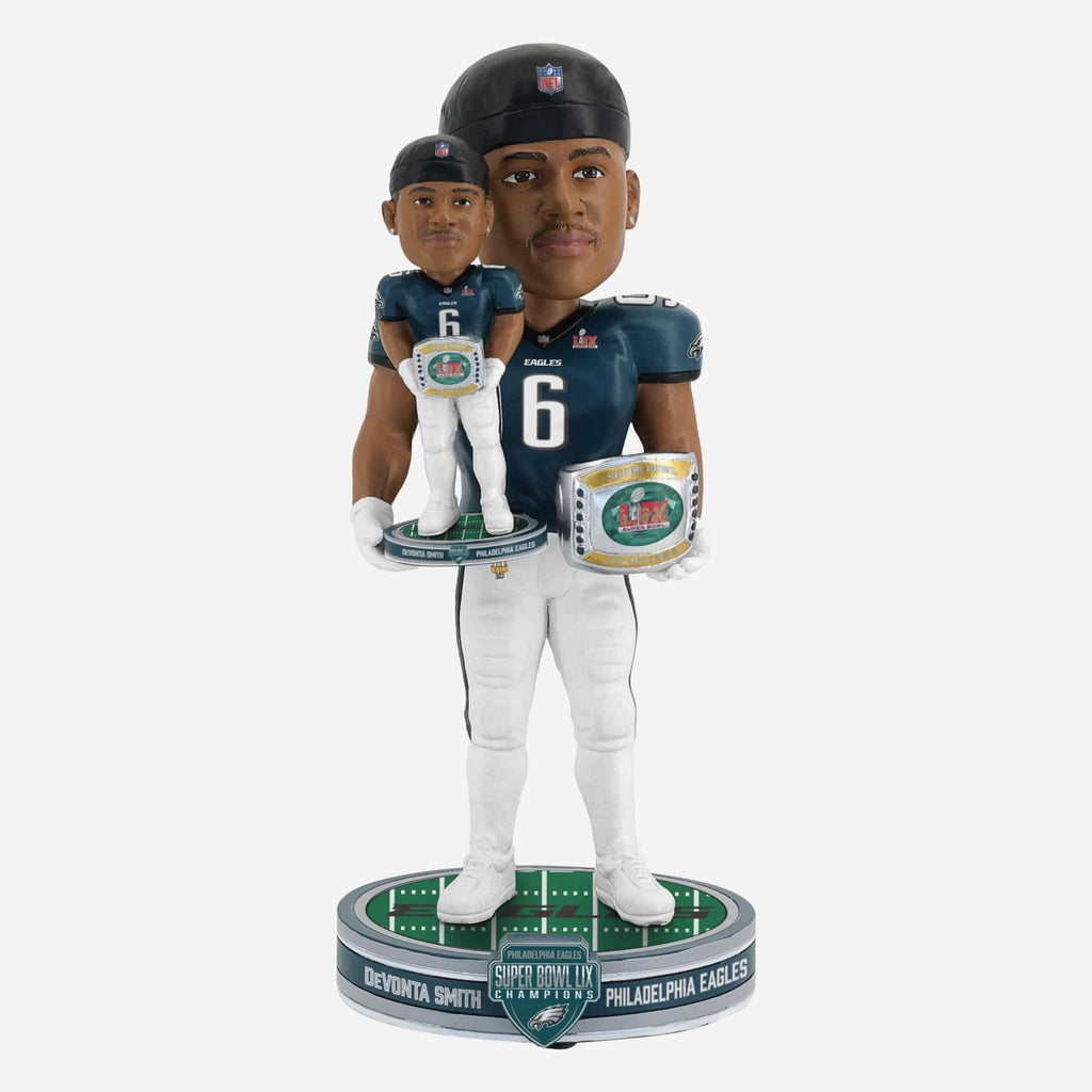 DeVonta Smith Philadelphia Eagles Super Bowl LIX Champions Bobble Dubblz Bobblehead FOCO - FOCO.com