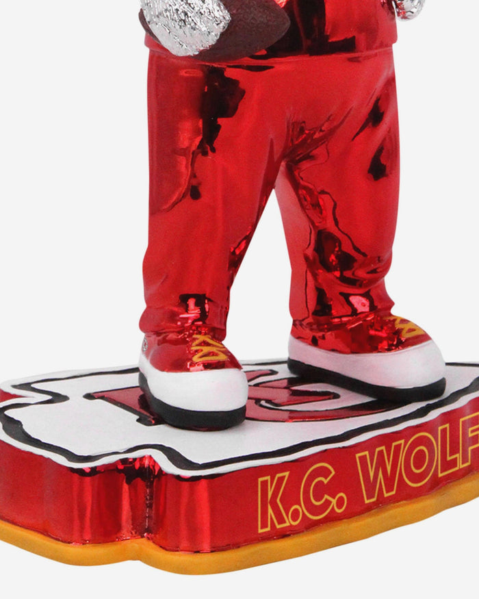 KC Wolf Kansas City Chiefs Electroplated Mascot Bobblehead FOCO - FOCO.com