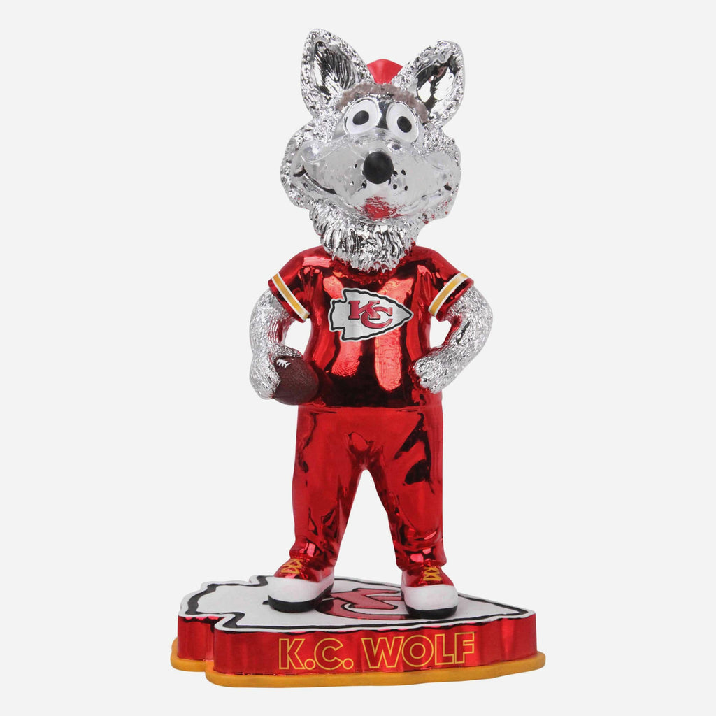 KC Wolf Kansas City Chiefs Electroplated Mascot Bobblehead FOCO - FOCO.com